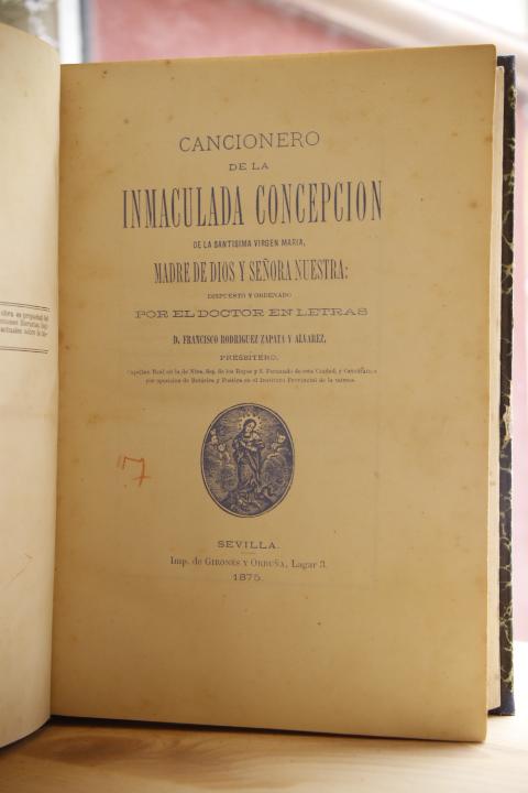 Libro: Cancionero de la Inmaculada Concepción de la Santísima Virgen María. | Autor: | Libros Bosch