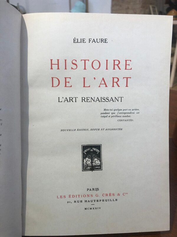 Libro: Histoire de l `Art. L´art renaissant. | Autor: | Libros Bosch