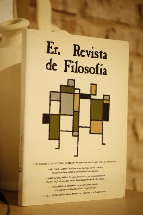 Libro: Er, Revista de filosofía. no. 27. Ver fotos para índice. | Autor: | Libros Bosch