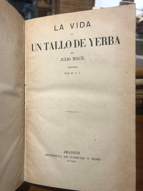 Libro: Un tallo de yerba. Traducido por D. F. J. | Autor: | Libros Bosch