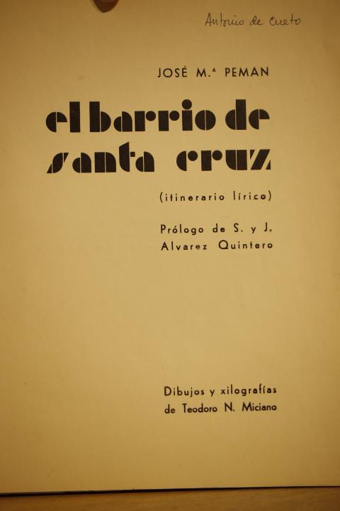 Libro: El barrio de Santa Cruz. Itinerario lírico. | Autor: | Libros Bosch