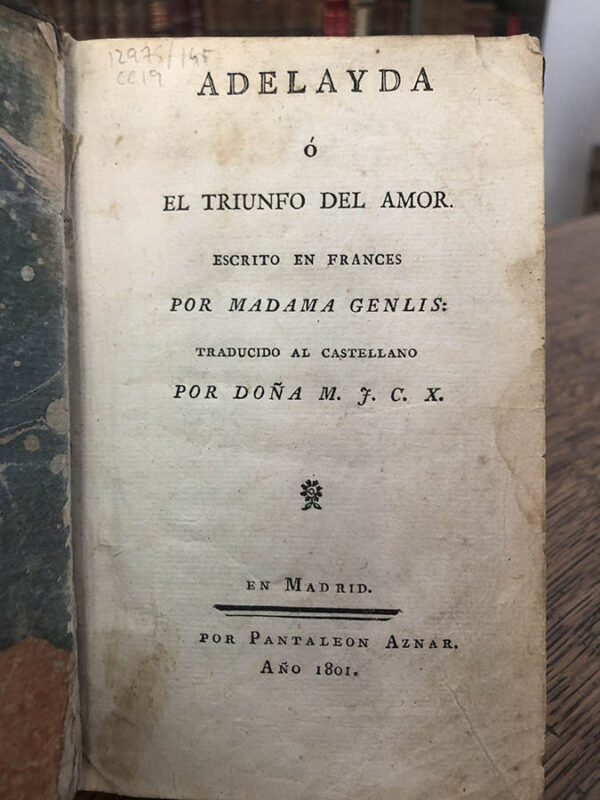 Libro: Adelayda o el triunfo del amor. | Autor: | Libros Bosch