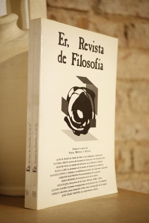 Libro: Er, Revista de Filosofía. Número especial: Nada, Mística y Poesía. Ver foto para índice. | Autor: | Libros Bosch