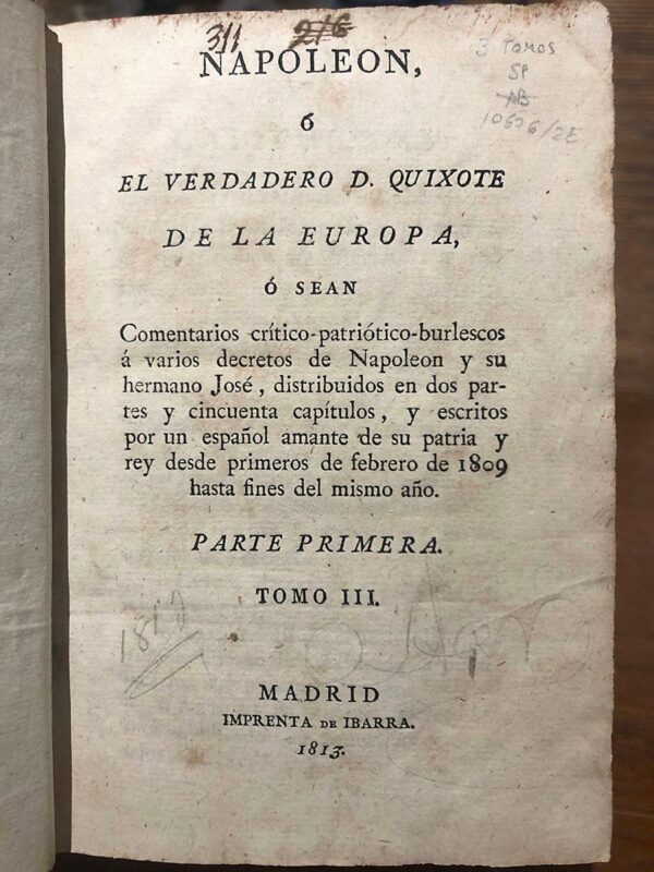 Libro: Napoleón o el verdadero D. Quixote de la Europa. 6 tomos en 3 vol. | Autor: | Libros Bosch