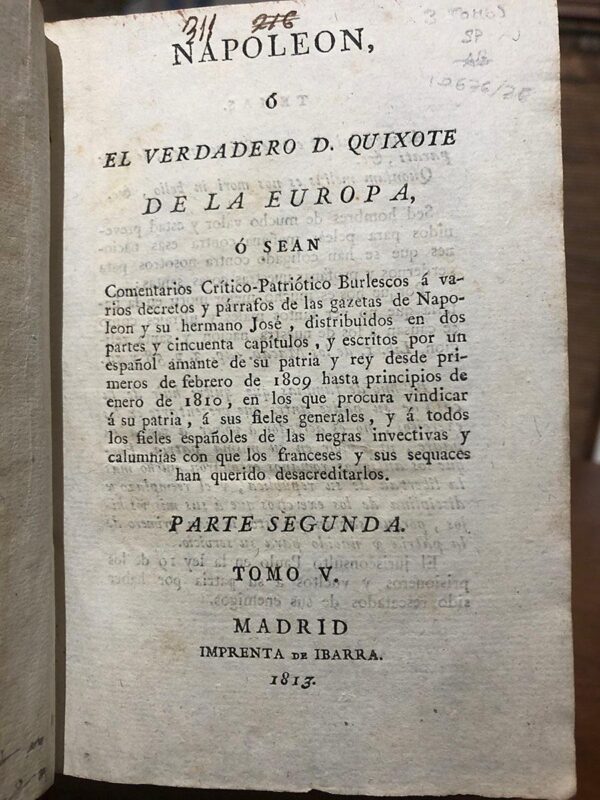 Libro: Napoleón o el verdadero D. Quixote de la Europa. 6 tomos en 3 vol. | Autor: | Libros Bosch
