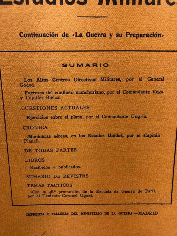 Libro: Revista de Estudios Militares. [Continuación de La Guerra y su preparación] Año I.- Tomo I.- No. 1. | Autor: | Libros Bosch