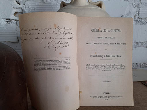 Libro: Crónica de la Capital. Revista de Sevilla. gacetilla cómico-político-literaria, escrita en prosa y en verso por... Estreneda con extraordinario aplauso, a beneficio de la Srta. Dª. Manuela Checa, el 22 de Enero de 1870 en el Teatro de San Fernando de Sevilla. | Autor: | Libros Bosch