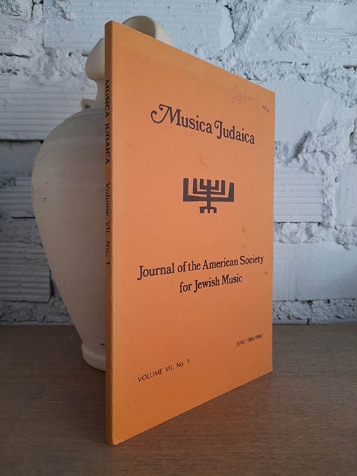 Libro: Música Judaica. Journal of the American Society for Jewish Music. Vol. VII., No. 1. 1985 / 1986. | Autor: | Libros Bosch