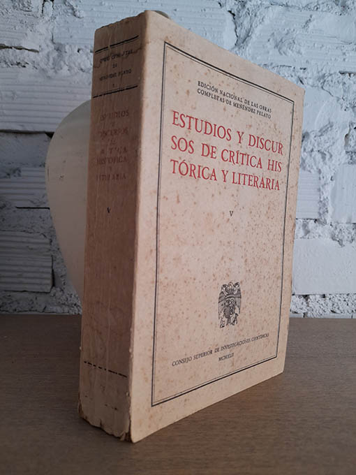Libro: Estudios y discursos de crítica histórica y lieteraria. | Autor: | Libros Bosch