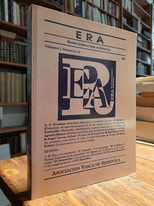 Libro: ERA. Revista Internacional de Semiótica. Volumen 1, Números 1-2 | Autor: | Libros Bosch
