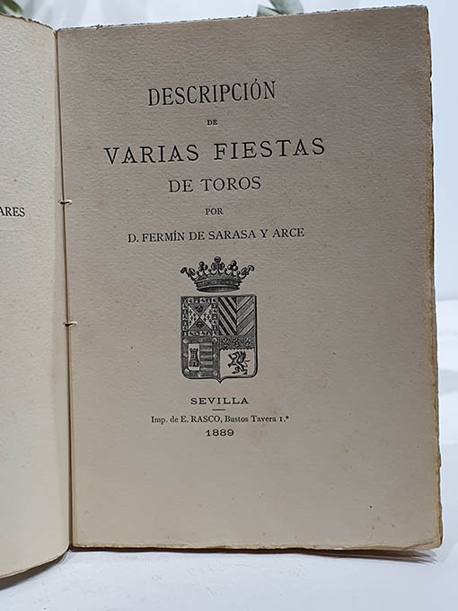 Libro: Descripción de varias Fiestas de Toros. | Autor: | Libros Bosch