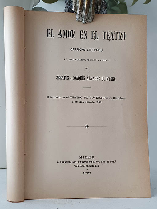 Libro: Amor en el teatro. Capricho literario en cinco cuadros, prólogo y epílogo. | Autor: | Libros Bosch