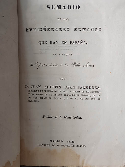 Libro: Sumario de las antigüedades romanas que hay en España, en especial las pertenecientes a las Bellas Artes. | Autor: | Libros Bosch
