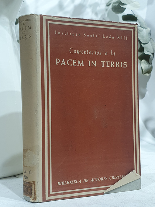 Libro: Comentarios a la Pacem in Terris. Epílogo de Mons. Ángel Herrera Oria. Traducción de José Luis Gutiérrez García. | Autor: | Libros Bosch