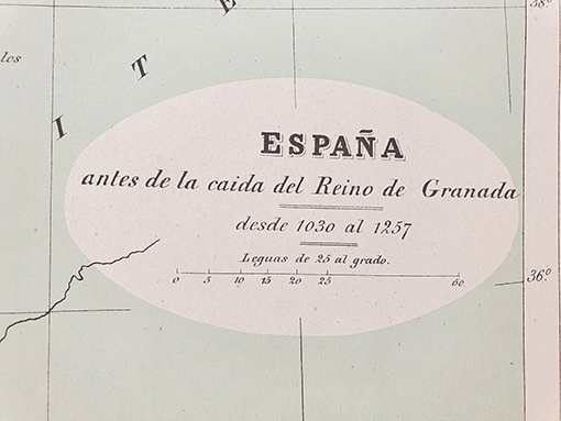 Libro: [Cromolitografía] Mapa de España. Antes de la caída del Reino de Granada desde 1030 al 1257. | Autor: | Libros Bosch