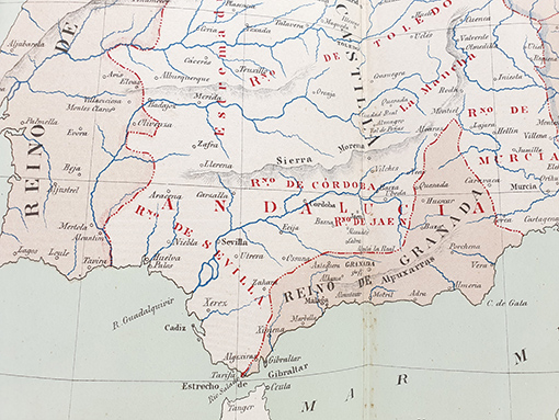 Libro: [Cromolitografía] Mapa de España. Antes de la caída del Reino de Granada desde 1030 al 1257. | Autor: | Libros Bosch