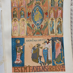 [Cromolitografía] Miniatura-portada del libro de los Testamentos o Privilegios  que se conserva en la Catedral de Oviedo. S. XII.