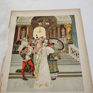 [Cromolitografía] Un baile de máscaras en París a finales del s. XVIII