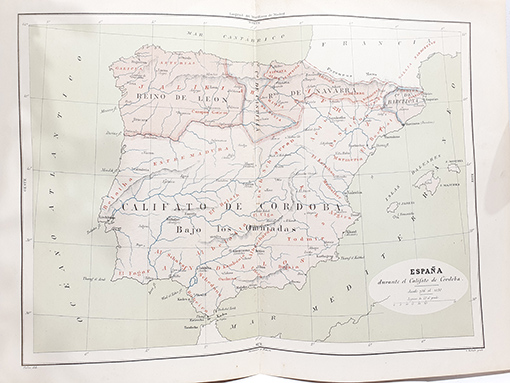 Libro: [Cromolitografía] Mapa de España durante el Califato de Córdoba. Desde 756 al 1030. | Autor: | Libros Bosch