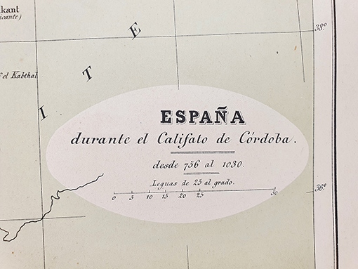 Libro: [Cromolitografía] Mapa de España durante el Califato de Córdoba. Desde 756 al 1030. | Autor: | Libros Bosch