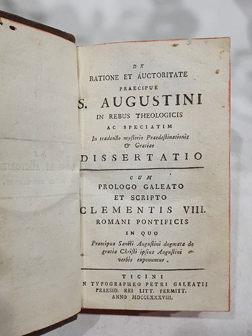 De ratione et auctoritate praecipue S. Augustini in rebus theologicis . Ac speciatim. In tradendo mysterio Praedestinationis Gratiae Dissertatio. Cum prologo galeato et scripto Clementis VIII. Romani Pontificis... | Libros Antiguos | Libros Bosch Libro: De ratione et auctoritate praecipue S. Augustini in rebus theologicis . Ac speciatim. In tradendo mysterio Praedestinationis Gratiae Dissertatio. Cum prologo galeato et scripto Clementis VIII. Romani Pontificis... | Autor: | Libros Bosch