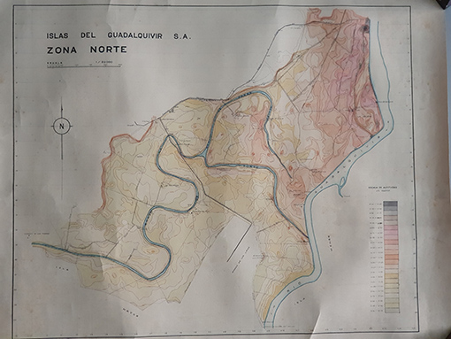 Libro: [Documento] Islas del Guadalquivir S.A Planos y mapa de Isla Mayor e Isla Mínima. Hacia 1940 | Autor: | Libros Bosch