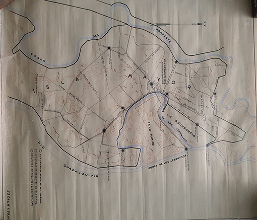 Libro: [Documento] Islas del Guadalquivir S.A Planos y mapa de Isla Mayor e Isla Mínima. Hacia 1940 | Autor: | Libros Bosch