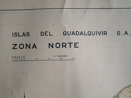 Libro: [Documento] Islas del Guadalquivir S.A Planos y mapa de Isla Mayor e Isla Mínima. Hacia 1940 | Autor: | Libros Bosch