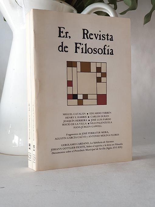 Libro: Er revista de Filosofía. Ver foto adicional para índice. | Autor: | Libros Bosch
