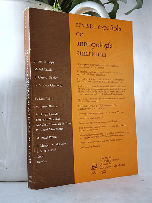 Libro: Revista Espanola de Antropologia Americana. - XVI / 1986. - (Trabajos y Conferencias). | Autor: | Libros Bosch