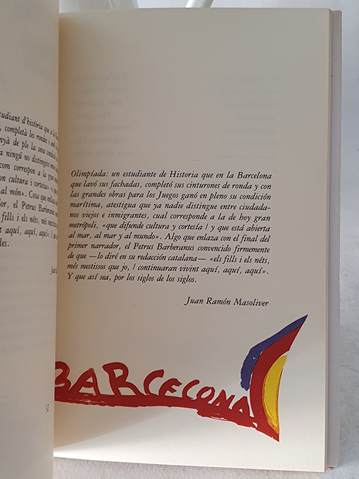 Libro: NOVÍSIMA ODA A BARCELONA. NOVÍSSIMA ODA A BARCELONA. Ed. bilingüe. Prólogo de Juan Ramón Masoliver - Ilustraciones de Josep Guinovart. | Autor: | Libros Bosch