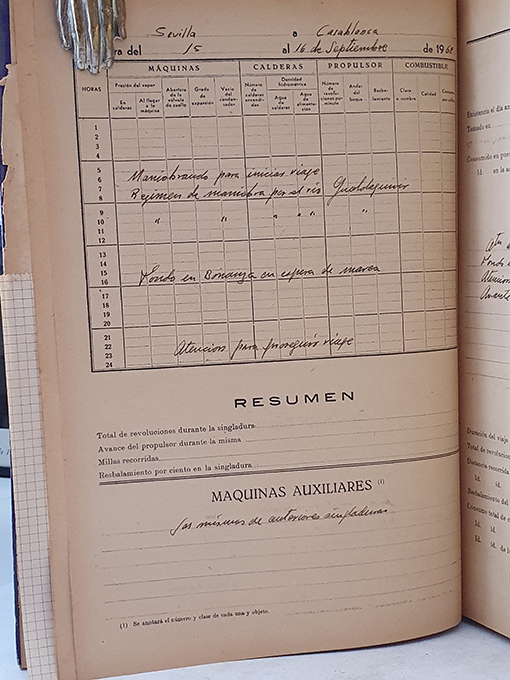 Libro: Barco a vapor SAC Santander. Cuaderno de máquinas / motores para barcos a vapor. Año de 1962. Siendo Segundo Maquinista Naval D. Manuel Bellido Pinto. | Autor: | Libros Bosch