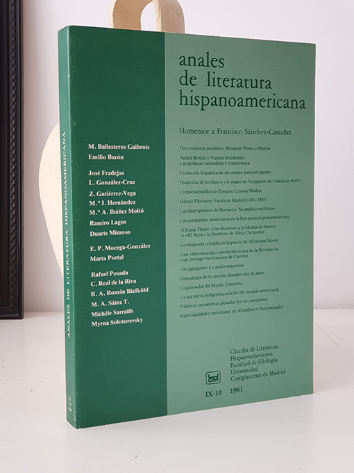 ANALES DE LITERATURA HISPANOAMERICANA. Nº IX-10. | Libros Antiguos | Libros Bosch Libro: ANALES DE LITERATURA HISPANOAMERICANA. Nº IX-10. | Autor: | Libros Bosch