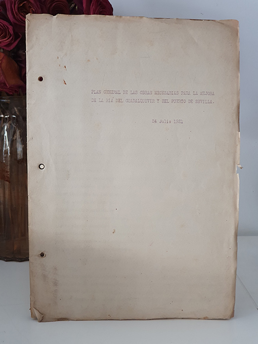 Libro: [DOCUMENTO MECANUSCRITO]. Plan General de las Obras Necesarias para la Mejora de la Ría del Guadalquivir y del Puerto de Sevilla. | Autor: | Libros Bosch