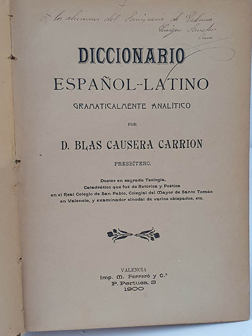 Libro: DICCIONARIO ESPAÑOL-LATINO , Gramaticalmente analitico. | Autor: | Libros Bosch
