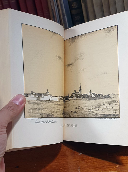 Libro: Guia del viagero por el ferro-carril de Sevilla a Cádiz. Con laminas litografiadas que representan las vistas de las poblaciones de la línea y descripción e historia de todos sus pueblos hasta Cádiz. Ed. facsímil de la de Sevilla, 1864. | Autor: | Libros Bosch