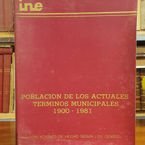 Población de los actuales términos municipales 1900-1981. Poblaciones de hecho según los censos.