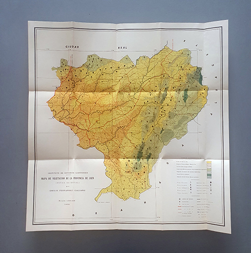 Libro: Mapa de la vegetación de la Provincia de Jaén. 67 x 67 cm. 1959 | Autor: | Libros Bosch