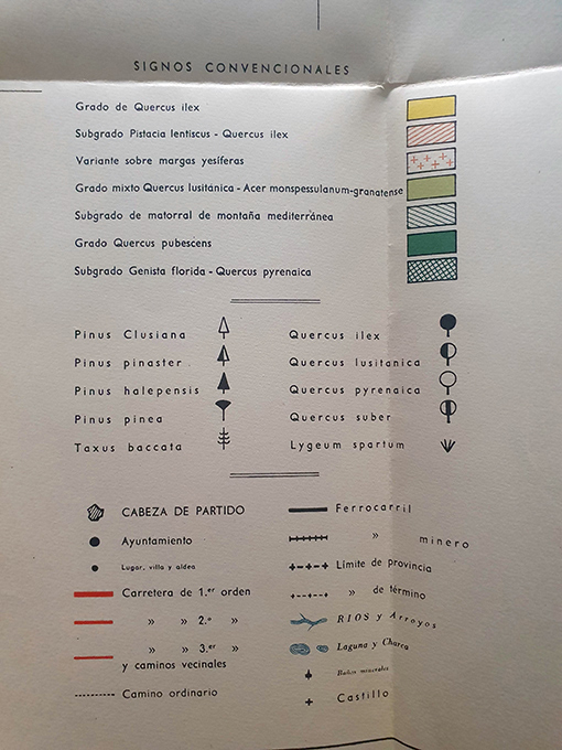 Libro: Mapa de la vegetación de la Provincia de Jaén. 67 x 67 cm. 1959 | Autor: | Libros Bosch