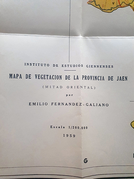 Libro: Mapa de la vegetación de la Provincia de Jaén. 67 x 67 cm. 1959 | Autor: | Libros Bosch