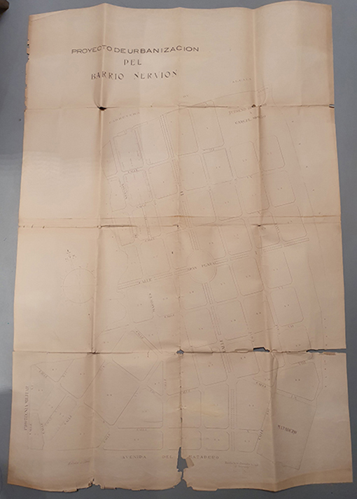 Libro: Plano con el Proyecto de Urbanización de Nervión. Original de 1916. 133 x 89 cm. | Autor: | Libros Bosch