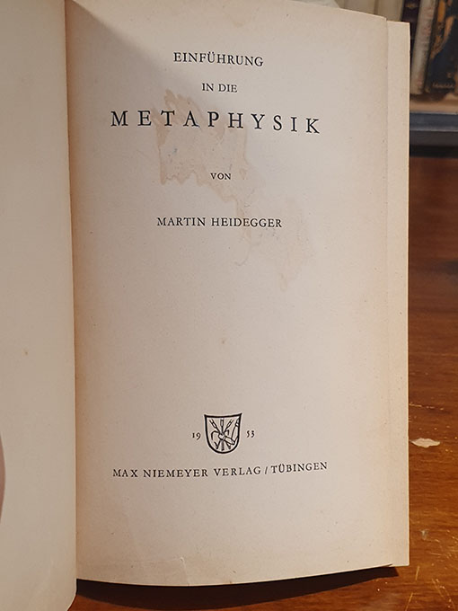 Libro: Einführung in die Metaphysik. | Autor: | Libros Bosch