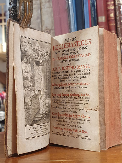 Verus Ecclesiasticus Vocationem suam cognoscendi avidus eidemque correspondendi studiosus ab... Liber quintus, continens Sacrosanctae Missae expositionem Historico-Moralem. | Libros Antiguos | Libros Bosch Libro: Verus Ecclesiasticus Vocationem suam cognoscendi avidus eidemque correspondendi studiosus ab... Liber quintus, continens Sacrosanctae Missae expositionem Historico-Moralem. | Autor: | Libros Bosch