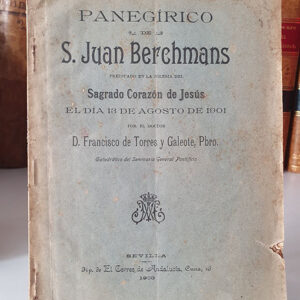 Panegírico de S. Juan Berchmans.