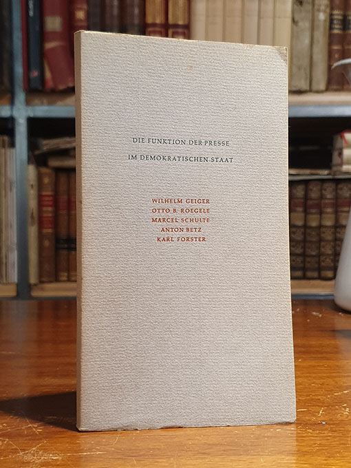 Libro: Die Funktion der Presse im demokratischen Staat. | Autor: | Libros Bosch