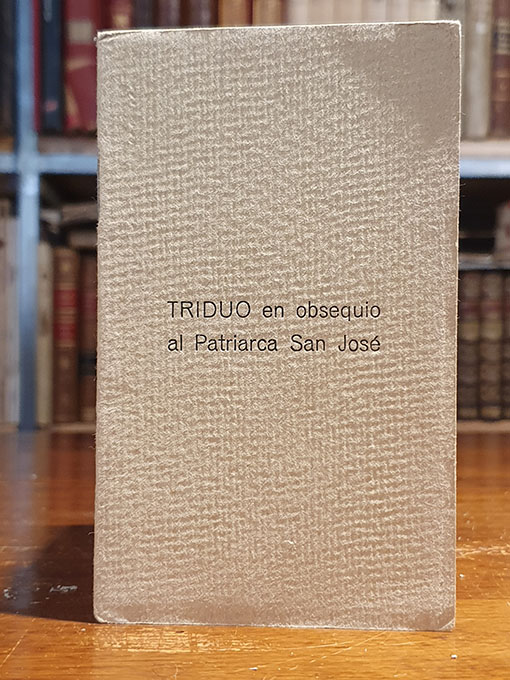 Libro: TRIDUO en obsequio al Patriarca San José. | Autor: | Libros Bosch