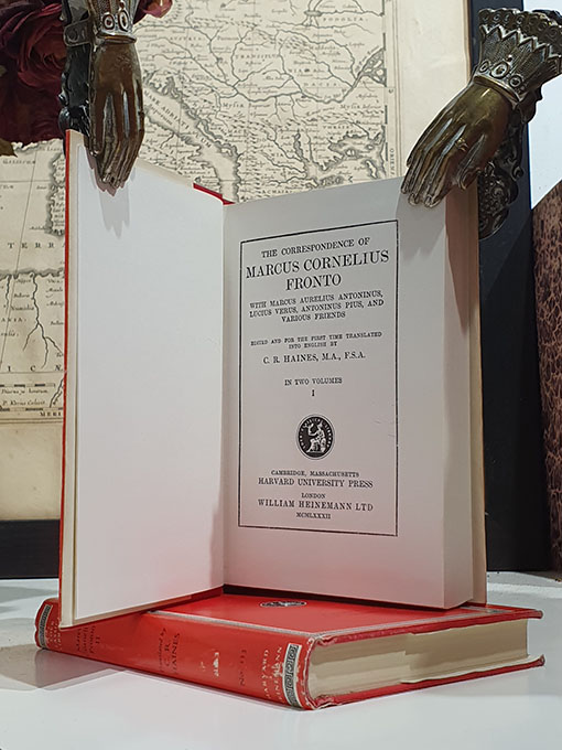 Libro: The Correspondence of Marcus Cornelius Fronto With Marcus Aurelius Antoninus, Lucius Verus, Antoninus Pius, and Various Friends. Edited and for the first time translated into English by C. R. Haines. Loeb Classical Library, 112 & 113. Bilingual Latin / English edition. | Autor: | Libros Bosch