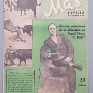 `Más´ Revista de deportes y espectáculos. Sevilla 29 de septiembre de 1942.