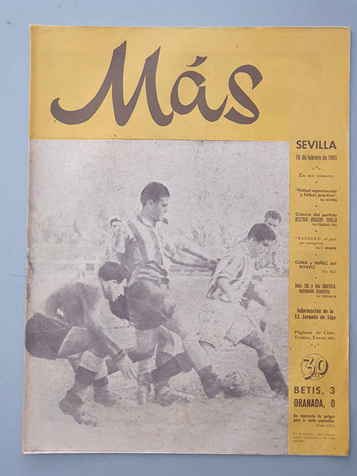 `Más´ Revista de deportes y espectáculos. Sevilla 18 de febrero de 1941 | Libros Antiguos | Libros Bosch Libro: `Más´ Revista de deportes y espectáculos. Sevilla 18 de febrero de 1941 | Autor: | Libros Bosch