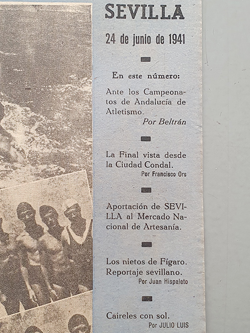 Libro: `Más´ Revista de deportes y espectáculos. Sevilla 24 de Junio de 1941. | Autor: | Libros Bosch